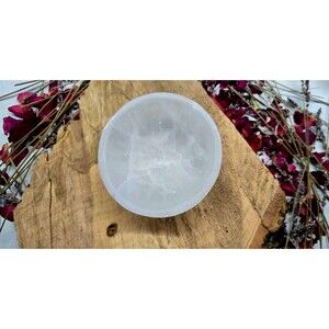 4" Diameter Natural Selenite Aka Satin Spar Bowls Crystal Charging Bowl